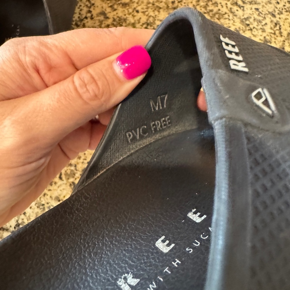 Reef Black PVC‎ Free Slides Sandals Slip On M7 Made With Sugarcalle - Picture 6 of 7